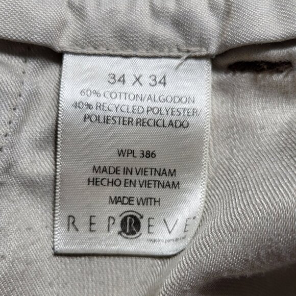 Haggar LK Life Khaki 34x34 Flat Front Relaxed Straight Chino Pants Beige - Picture 6 of 11